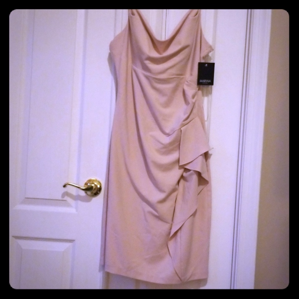 Blush pink spaghetti strap dress